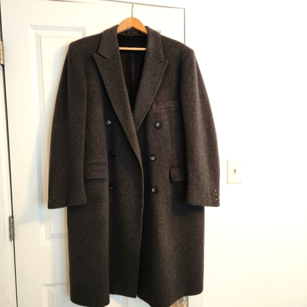 Bachrach Gray Trench Coat with Wide Lapels